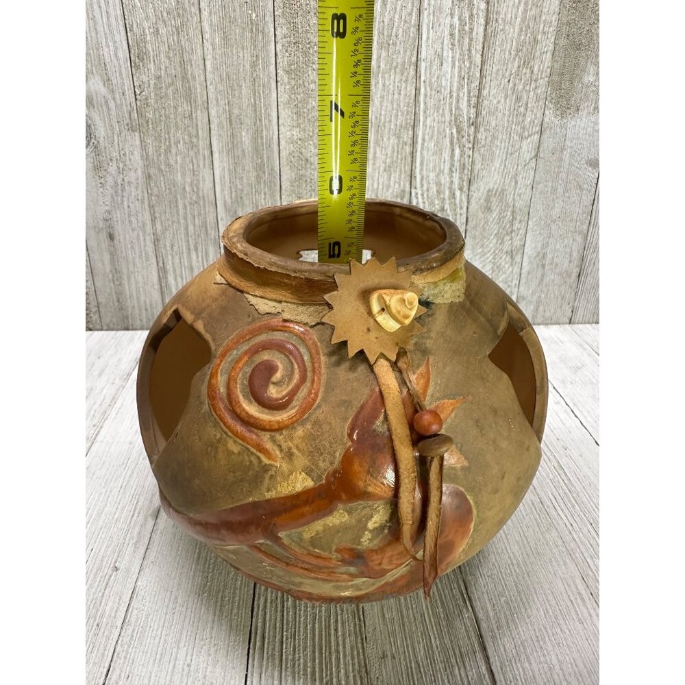 Vtg Indian Tribal Pottery Clay Vase Home Decor Collector Piece Stirrup Spout 6" - Picture 7 of 9